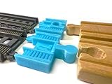 TrainLab.com Adapters, Compatible with Thomas & Friends Trackmaster Gray 2014 and Wooden Railway Tracks, Essential Trackmaster and Wooden Track Accessories (2pc) Light Blue