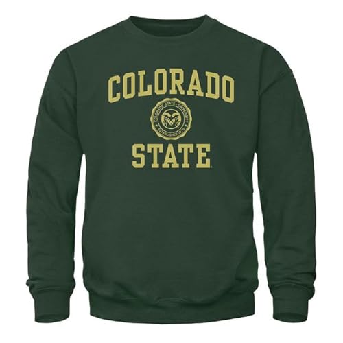 Barnesmith Colorado State University CSU Rams Adult Unisex Crewneck Sweatshirt, Heritage, Hunter Green, Large