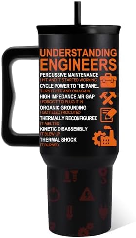Engineer Gifts, Engineering Tumbler With Handle 40 Oz, Engineering Gifts For Men Women Dad Mom Wife Friends Coworkers, Retirement Present For Engineer, Engineers Insulated Cup