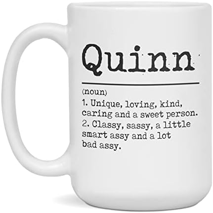 Quinn Coffee mug name meaning definition smart assy funny Gift, 15-Ounce White image 4