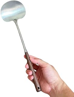 Stainless Steel Mushroom Spatula with Wooden Handle, Mini Stir-Fry Turner, Non-Stick Pan Compatible (Apple spatula)