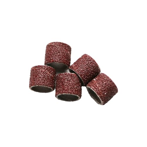 Image of TMAX 100 pc 3 /8 Inch Sand Drum Grit 60 Coarse with 2 pc 1 /8 Inch Mandrel for Dremel Rotary Tools
