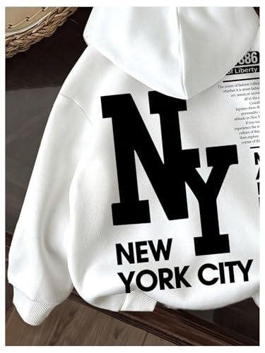 Floerns Boy's Letter Print Drop Shoulder Hoodie Long Sleeve Casual Hooded Sweatshirt4