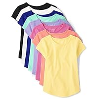 The Children's Place Girls Print Basic Layering Tees T-Shirt, Multi Color Shirt Tee 8-pack, Medium US