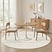 Nakagishi Round Rug Boho Area Rugs: 5x5 Washable Large Circle Neutral Soft Stain Resistant Non-Slip Carpet for Women Aged 25-45 Farmhouse Decor Enthusiasts - Living Room Bedroom Dining Room Nursery