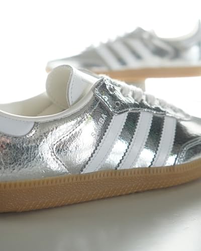 Image of adidas Samba OG Women's Shoes, Silver Metallic /Footwear White /Core White, Size 9.5