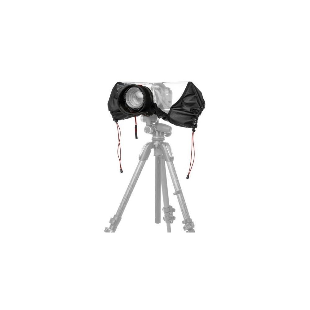 Manfrotto MB PL-E-702 Pro-Cubierta Impermeable y Transparente para Cámaras DSLR Reflex con Lente Profesional, Protege del Polvo y la Lluvia, para Fotógrafos - Negro/Gris Carbón
