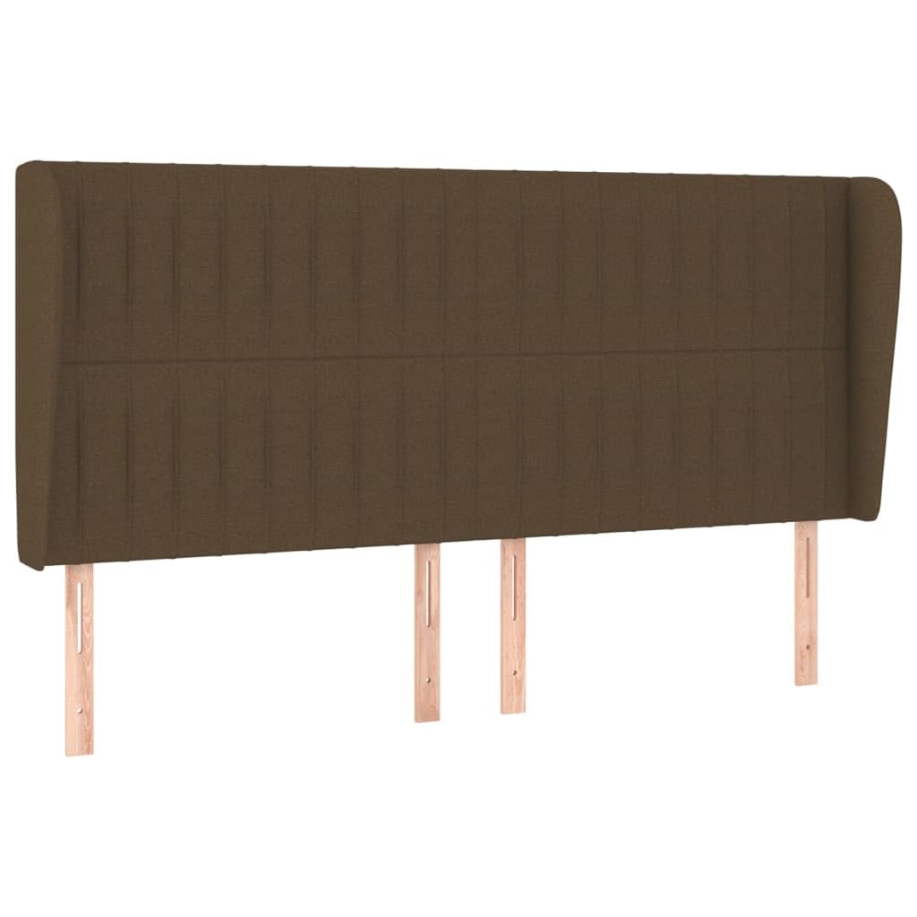 Reposacabezas oreja tela marrón oscuro 163x23x118/128 cm, altura ajustable, patas de madera, tela transpirable, excelente soporte de espalda para leer y ver televisión,