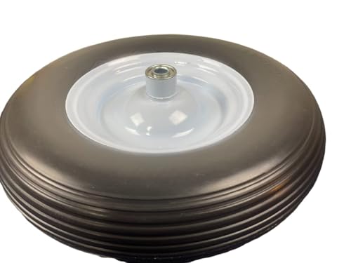 NATIONAL STANDARD Flat Free Wheelbarrow Wheel 16" - 500 lbs. Load Rating - for 6 & 8 Cubic ft. wheelbarrows Including Jackson, True Temper, Ames, Ace - 5/8" axle - LIFE TIME WARRANTY