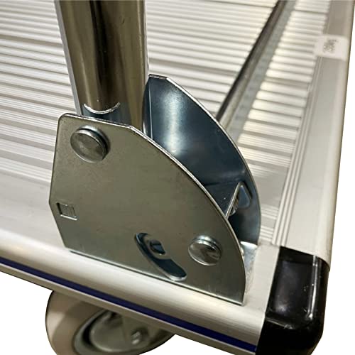 Folding Platform Truck, Aluminum, 660 Lb. Cap, 48" X 24" X 8-3/8", 5" Non-Marking Solid Rubber Casters #TOP5