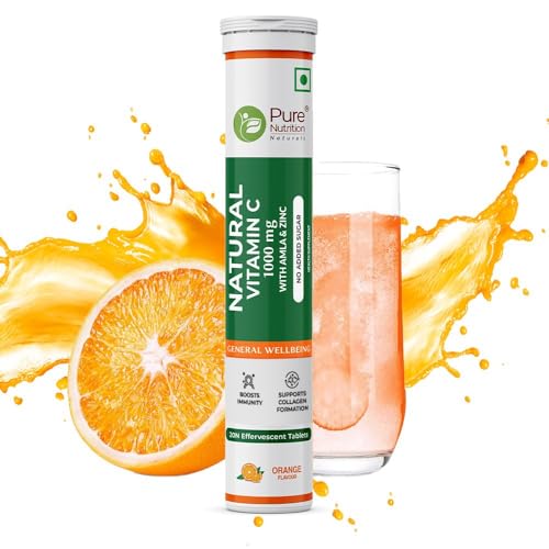Image of Pure Nutrition L Glutathione 500mg Tablets with Vitamin C from Amla Extract | Combo Pack for Skin Health - 15 + 20 Effervescent Tablet