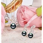 Pearl Necklace and Earring Set for Women - 925 Sterling Silver Pearl Jewelry Set Rhodium/Gold Plated Anniversary Birthday Gifts for Her Packaged in Preserved Rose Box - Image 5