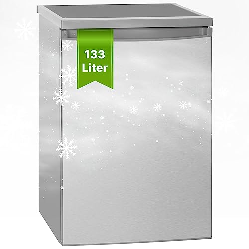 Bomann Réfrigérateur 133L inox VS2185-1-inox, Capacité nette : 133 litres, Éclairage intérieur...