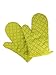 Camilife, 2 guanti da forno spessi, resistenti al calore, in silicone antiscivolo, verde, tessuto, larghezza 18 cm, lunghezza 28 cm