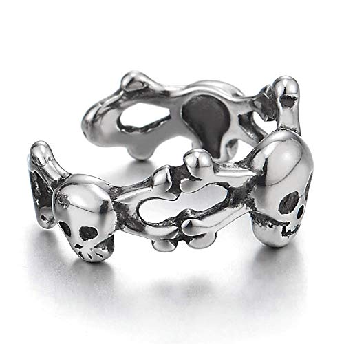 2 Pezzi Pirata Cranio Clip-on Orecchini a Cerchio