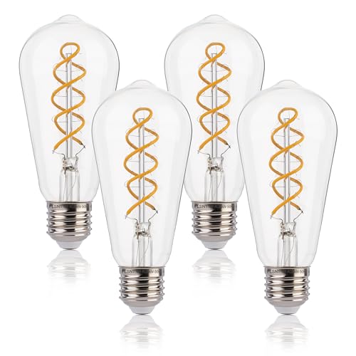 [Efficienza energetica]: le lampadine a filamento a spirale LED E27 FLSNT da 4 pezzi sostituiscono la lampadina a incandescenza da 40 W con lampadine a LED da 4 W, risparmiano oltre il 90% sulla bolletta dell'elettricità, forniscono oltre 15.000 ore di durata, riducendo la frequenza di sostituzione della lampada.