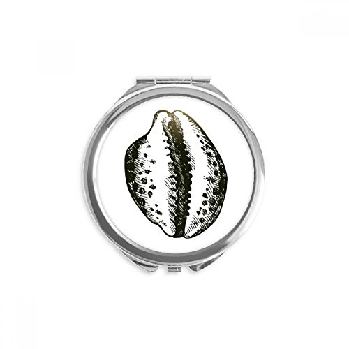 Miroir rond de poche maquillage portable à motif de pétoncle marine multicolore