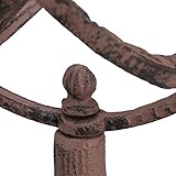 Relaxdays Gusseisen, antikes Design, wetterfest, Gartendekoration, H x B x T: ca. 36 x 17 x 14 cm, braun Sonnenuhr, - 8