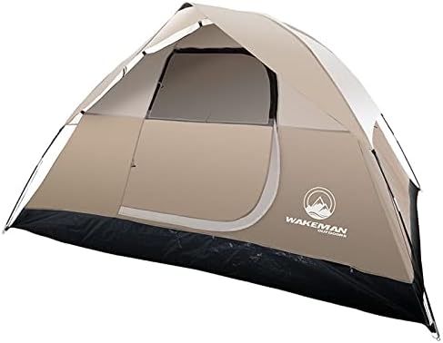 Person Camping Tent - Water-Resistant Family Tent for Camping with Removable Rain Fly, Storage Pocket, and Carrying Bag by Wakeman Outdoors
