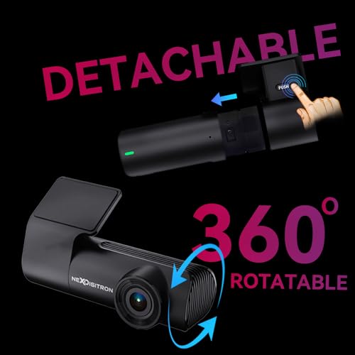 Image of NEXDIGITRON NEO Car Dash Camera, Full HD 1080P, Made in India, 2MP CMOS Sensor, 5G 140 Wide Angle Lens, Detachable & 360 Rotatable, Super-Capacitor, DIY Installation, Upto 128GB Supported