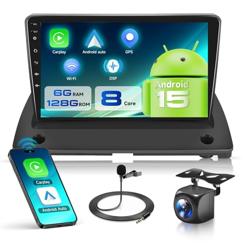 VECHTEL 8 CORE 6G+128G Autoradio Android 15 pour Volvo XC90 2004-2013, 9 Pouces 1280*720P HD Écran Tactile IPS avec DSP Carplay Android Auto sans Fil GPS...
