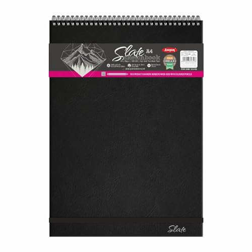 Image of Anupam Slate Sketch Book A4 Spiral Bound Drawing Book Acid Free Paper 140 GSM for Artists, Professional (40 Sheets, 80 Pages)