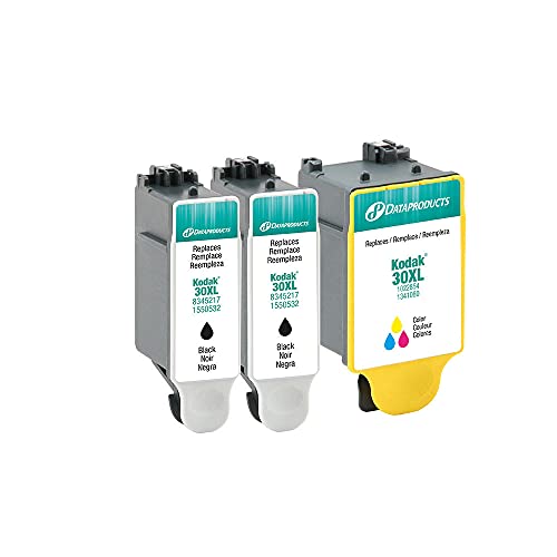 Dataproducts Remanufactured 3-Pack-Inkjet Cartridges For Kodak 30Xl-2Black, 1-Color #TOP1
