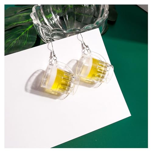 3D Simulation Beer Mug Dangle Earrings Acrylic Wine Glass Earrings Funny Earrings Creative Party Jewelry4