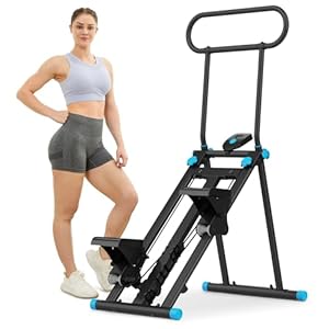 HXD-ERGO Stair Stepper Foldable Stairmaster Machine for Home Gym Workout, 160kg Load-Bearing Capacity Cardio Stair Climber with Low Noise (Black with 6 resistances)