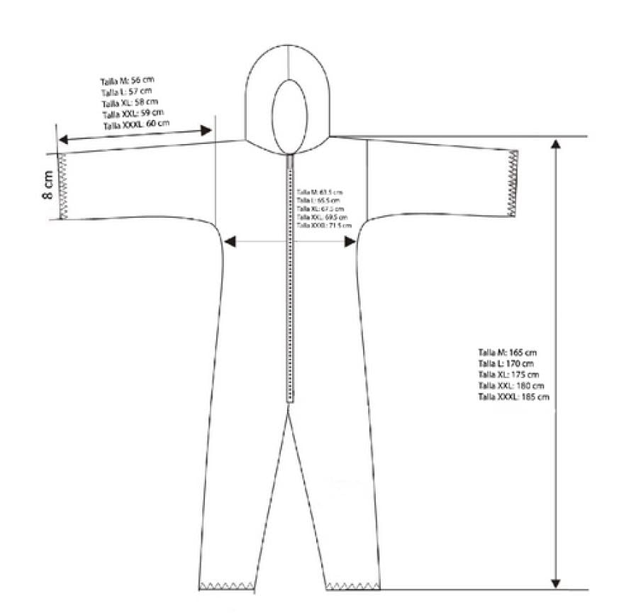 Pack 10 uds Buzo mono desechable capucha Talla XL blanco. Protección para Clínicas, Laboratorios, fábricas, Veterinarios, Granjas, Bricolaje…