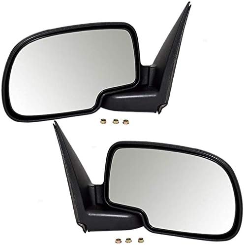 Parts N Go 1999-2007 Silveardo Sierra Manual Chrome Door Mirror Pair Driver & Passenger Side Left/Right Hand - 15106008 GM1321208, 15106007 GM1320208