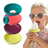 GJKLO 4-Teiliger Tropffreier Eis am Stiel-Halter für Kinder, Eishalterung Kinder, Silikon Eis Halter in Multicolor, Eis Tropfschutz für Jungen&Mädchen(A)