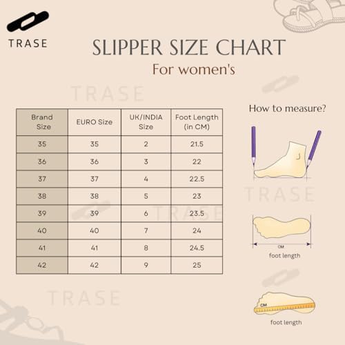Image of TRASE Flat Slippers for Woman | Comfortable & Lightweight Adjustable Thong Strap Flip Flops | Durable Cushioned Footwear for Home, Casual, Beach & Outdoor Use