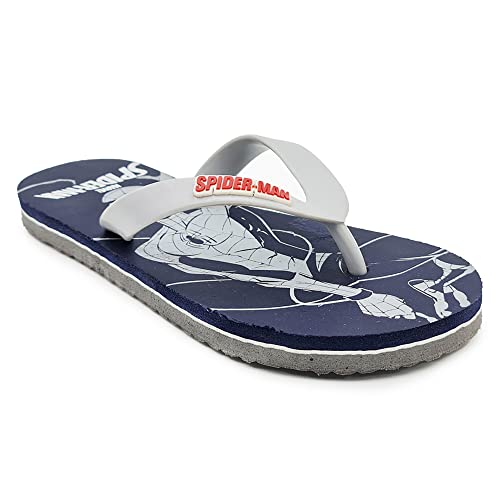 Image of Kidsville Spiderman Printed Blue Flipflops for Boys