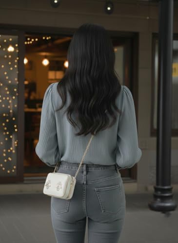 Image of Women's Button-Down Shirt Blouse with Long Sleeves