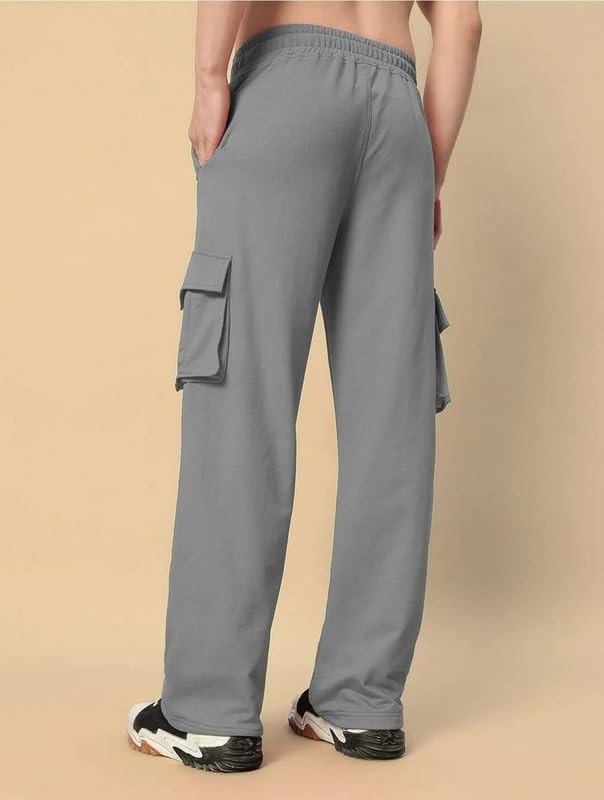 Image of Imsa Moda Light Fit Straight Fit Cargo Track Pant for Men | Lower for Men | Gym Trackpants