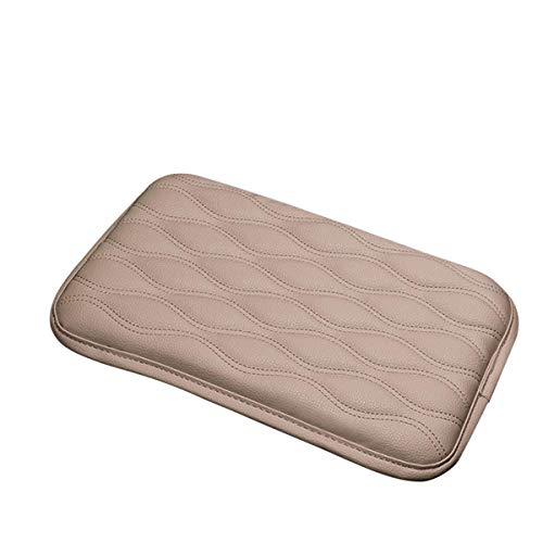 TRUE LINE Automotive Soft Leather Car Center Console Armrest Elbow Cushion Comfort Pillow Pad Size 11 1/2'' X 8 1/4'' (Beige)