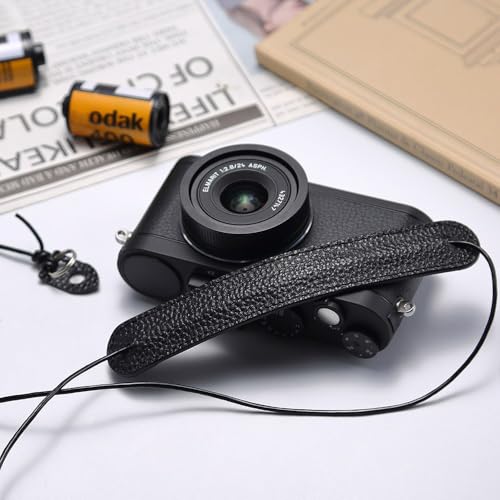 Image of Vintage Ultra-Thin Genuine Leather Camera Lanyard Cowhide Rope Neck Strap for Fujifilm X100VI X-HALF For Ricoh