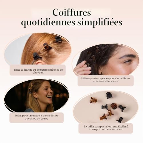 Mini-pinces à cheveux Kitsch pour les coiffures des femmes et enfants
