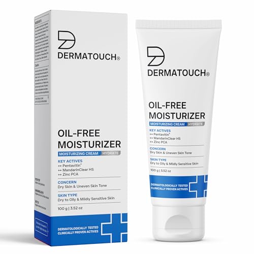 Image of DERMATOUCH Oil-Free Moisturiser - Lightweight Hydration | Non-Greasy Daily Moisture Care | Helps Maintain Skin Balance | 100g