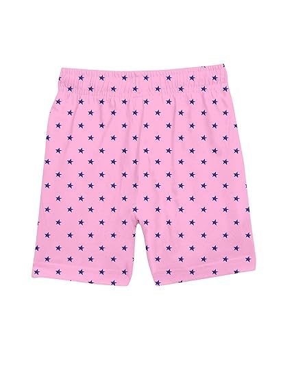 Image of ICEDIVE Girls Printed Cotton Shorts Pack of 3 | Regular Fit Multicolour Bottoms | Soft & Stretchable Fabric | Comfortable for All-Day Use | Perfect for Play & Casual Wear