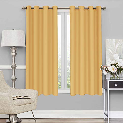 Image of Story@Home Room Darkening Blackout Eyelet Faux Silk Plain Window Curtain A Set of 4 Pieces, 5 Feet Long, Cream