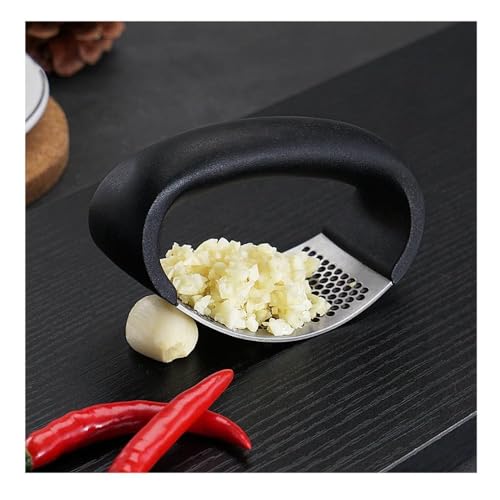 Image of Stainless Steel Garlic Crusher & Ginger Crusher | Manual Garlic Press with Ergonomic Handle (Black)