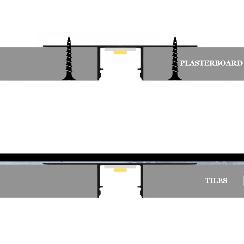 3x 200cm (6m) LED Alu Unterputz Trockenbau Profil Z5713 inkl. Abdeckung Opal matt 2000mm LED Schiene