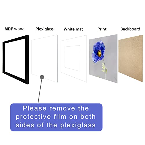 VNVNK 24x24 Frame Black, Perfect for 24x24 Inch Picture without Mat or 20x20 Inch Picture with Mat, Home Wall Decor Picture Frame-1 PCS - Image 6