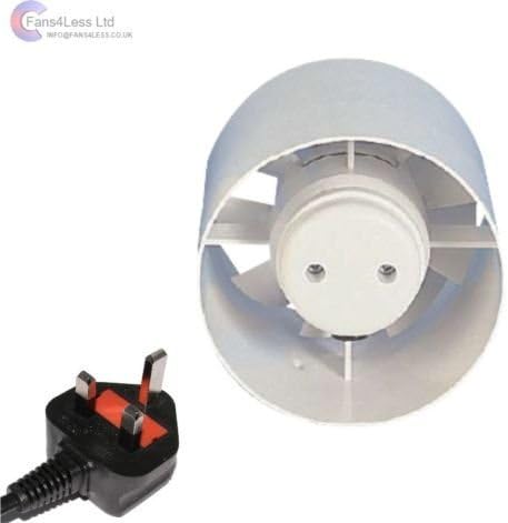 Manrose ID150 Inline Standard Bathroom Extractor Fan Plug Hydroponics 6" 150mm (ID150 6")