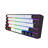 Modo de conexión con cable: la conexión con cable da a este pequeño teclado un 60% una transmisión fiable y una respuesta rápida de las teclas. Es compatible con Windows 10, Win 8, Win 7, Win Vista, Windows XP y Mac OS, etc.