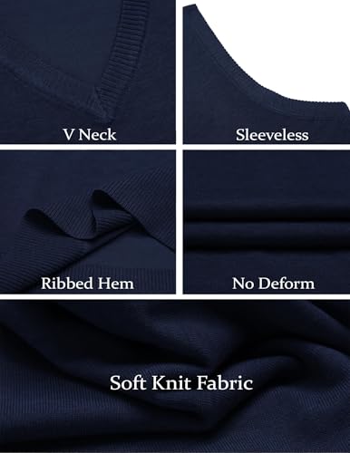 image for COOFANDY Men's Sleeveless Sweater Vest Lightweight V-Neck Solid Cotton