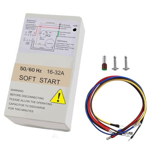 𝑼𝒑𝒈𝒓𝒂𝒅𝒆 Air Conditioner Soft Start 16-32A, Soft Start Kit for Home Air Conditioner 4–7 Ton, Ac Start Kit For Home, Reverse Motor Protection, Complete Installation Kit, 3 Years Warranty