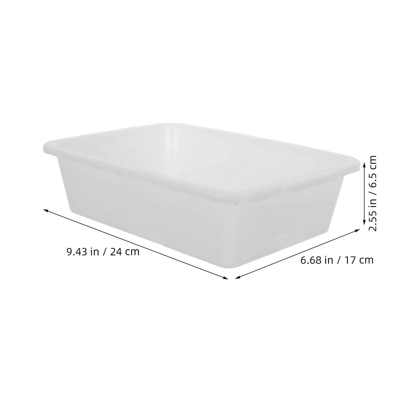 4 Pièces Plateau Rectangulaire en Plastique Blanc Résistant aux Produits Chimiques pour Expériences en Laboratoire, Bac Étanche pour Échantillons et Substances Diverses, Dimensions